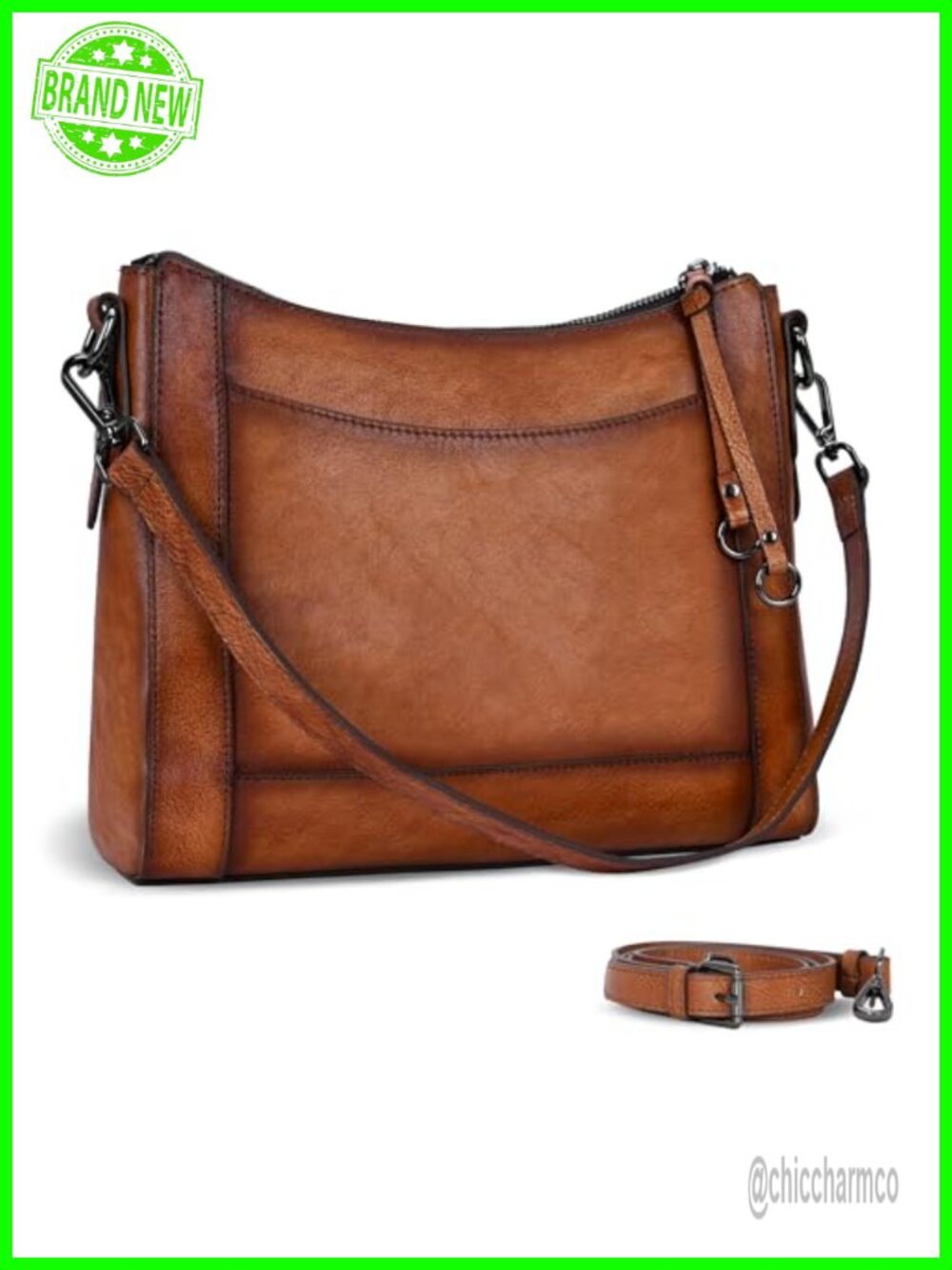 Genuine Leather Crossbody Bag Adjustable Shoulder Purse Everyday